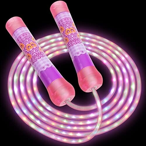 Brightsteps Pink Kids Jump Rope with LED...